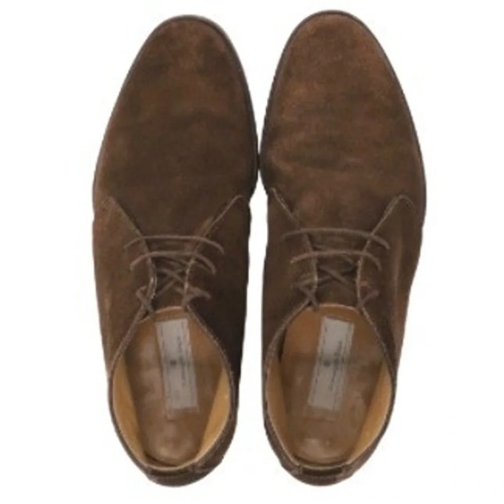 Ermenegildo Zegna Brown Suede Chukka Desert Boots Made in Italy Size IT 7 US 8